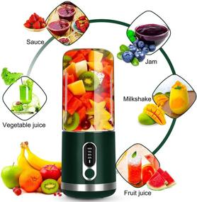 img 3 attached to Compact and Rechargeable Portable Blender for Shakes and Smoothies - 15 Oz Personal Blender with Stainless Steel Blades for Juice, Ice Crush, and Travel