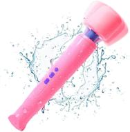 🌸 quiet cordless handheld massage stick: therapeutic personal wand massager with usb charging for neck, back, thigh - sensitive body part massage modes (pink) logo