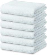 🏨 high-quality 6-pack white cotton blend bath towels - soft & durable for home gym, spa, shower, hotel use - easy care logo