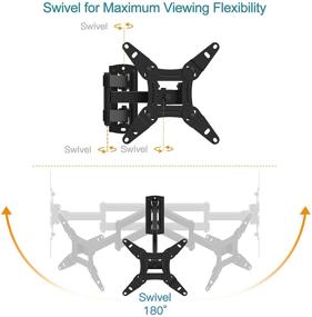 img 1 attached to 📺 Кронштейн для крепления телевизора на стену EVERVIEW с поворотными рычагами полного движения, наклоном и вращением для мониторов и телевизоров с плоскими и изогнутыми экранами LED LCD диагональю от 13 до 40 дюймов, с максимальным размером VESA 200x200 мм и весом до 44 фунтов.