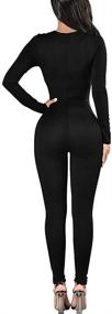 img 2 attached to 👗 Stylish and Trendy XXTAXN Women's Fall Bodycon Long Sleeve Round Neck Romper Jumpsuit: A Must-Have for Fashionable Females