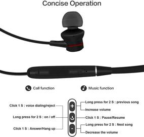 img 3 attached to 🎧 WHIRLGEE Магнитные беспроводные наушники с Bluetooth-ошейником, Bluetooth 5.0 спортивные наушники, IPX5 стойкость к воде и поту для вождения, бизнеса, офиса и спорта (черные)