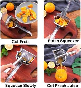 img 1 attached to 🍋 Premium Stainless Steel Lemon Squeezer Citrus Juicer - Heavy Duty Manual Hand Press for Fresh Juice Extraction - Bonus 50 Pcs Filter Bags Included