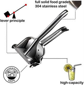 img 2 attached to 🍋 Premium Stainless Steel Lemon Squeezer Citrus Juicer - Heavy Duty Manual Hand Press for Fresh Juice Extraction - Bonus 50 Pcs Filter Bags Included