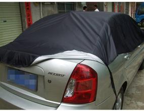 img 3 attached to Waterproof XL Car Cover Protector | Half Body Sun Shade Shield | Snow Dust Proof | Black