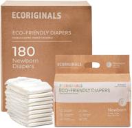 ecoriginals eco disposable diapers: newborn size 0, non-toxic & plant-based – 6 pack (180 count) logo