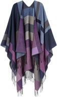 🧣 stylish women's wrap pashmina poncho cape with tassels: chic wool-like shawl perfect for layering logo