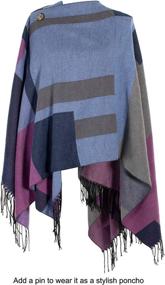 img 2 attached to 🧣 Stylish Women's Wrap Pashmina Poncho Cape with Tassels: Chic Wool-Like Shawl Perfect for Layering