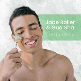 img 1 attached to 🌿 KKOCH BEAUTY Gua Sha & Jade Face Roller Set – Face Massager for Glowing, Anti-aging Skin. Helps Reduce Wrinkles & Puffiness. Made with 100% Natural Jade Stone. Includes Spa Headband. Ideal Skin Care and Gift for Women