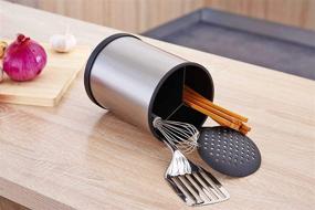 img 4 attached to 🔁 Stainless Steel Kitchen Utensil Holder - Rotating & Fingerprint Resistant