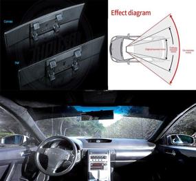 img 1 attached to 🔍 Enhance Your Safety with ICBEAMER 9.4" Easy Clip-On Wide Angle Panoramic Blind Spot Mirror for Auto Interior Rear View - Convex Blue Surface