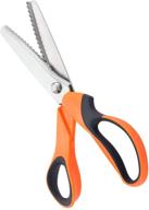 🔷 bluesnail stainless steel pinking shears - comfort grip handled professional fabric crafts dressmaking zig zag cut scissors - serrated sewing scissors in vibrant orange logo