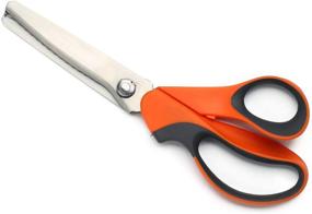 img 3 attached to 🔷 BlueSnail Stainless Steel Pinking Shears - Comfort Grip Handled Professional Fabric Crafts Dressmaking Zig Zag Cut Scissors - Serrated Sewing Scissors in Vibrant Orange