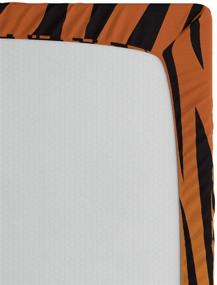 img 1 attached to 🐅 Lunarable Animal Print Full Size Fitted Sheet, Vertical Curvy Lines Striped Tiger Skin Pattern Print Illustration, Soft Decorative Bedding with All-Round Elastic Pocket, Orange and Black