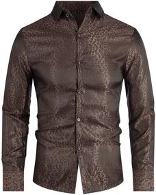 img 3 attached to 👔 Stylish Paisley Sleeve Button Casual Men's Clothing | Cloudstyle