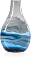 🔵 поднимите свой декор с помощью вазы torre & tagus andrea hand blown swirl glass bulb - потрясающая синяя высокая ваза для гостиной и домашнего офиса логотип