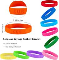 📿 faithful devotion: 60-piece religious sayings rubber bracelet collection for religious gifts or trunk or treat events logo