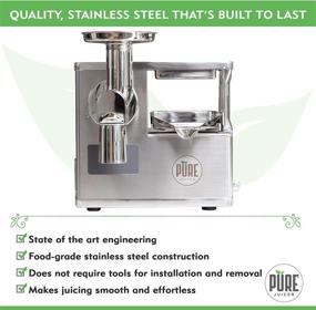 img 2 attached to 🥤 PURE Juicer: Two-Stage Masticating Juicer, Grinder, and Hydraulic Press for Ultimate Cold Press Juices - Green Juice, Pineapple Juice, Apple Juice, and Immune Booster Shots - Health in Your Hands Set