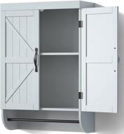 🚽 sriwatana gray bathroom wall cabinet: 2-door medicine cabinet with adjustable shelf, sleek and functional logo