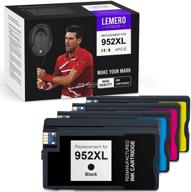 🖨️ lemeroutrust remanufactured ink cartridge replacement for hp 952xl 952 xl - compatible with hp officejet pro 8720 8725 8710 8715 8702 8730 8740 8200 8210 8216 7720 - 4-pack (black, cyan, magenta, yellow) logo