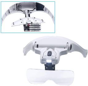 img 1 attached to Handsfree Headband Magnifier with LED Light - SOONHUA Head-Mounted Magnifying Glasses for Close Work and Jewelry Loupe Glasses with 5 Replaceable Lenses