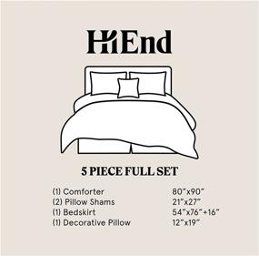 img 1 attached to 🏞️ Highland Lodge 5 Piece Comforter Set by HiEnd Accents - Full Size Rustic Cabin Western Luxury Bedding, Warm Bedspread with Comforter, Bed Skirt, 2 Pillow Shams, and Accent Pillow