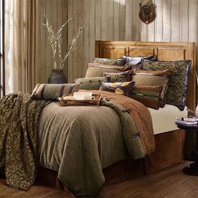 img 4 attached to 🏞️ Highland Lodge 5 Piece Comforter Set by HiEnd Accents - Full Size Rustic Cabin Western Luxury Bedding, Warm Bedspread with Comforter, Bed Skirt, 2 Pillow Shams, and Accent Pillow