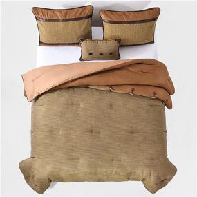 img 3 attached to 🏞️ Highland Lodge 5 Piece Comforter Set by HiEnd Accents - Full Size Rustic Cabin Western Luxury Bedding, Warm Bedspread with Comforter, Bed Skirt, 2 Pillow Shams, and Accent Pillow