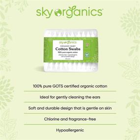 img 3 attached to 👶 Organic Fragrance-Free Baby Cotton Swabs: 3 Packs of 60 ct., Hypoallergenic & Biodegradable, Gentle & Cruelty-Free Swabs for Kids