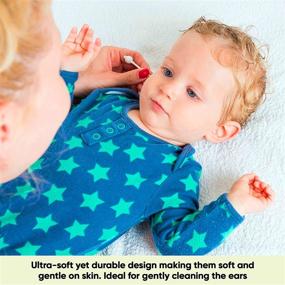 img 1 attached to 👶 Organic Fragrance-Free Baby Cotton Swabs: 3 Packs of 60 ct., Hypoallergenic & Biodegradable, Gentle & Cruelty-Free Swabs for Kids