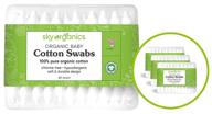 👶 organic fragrance-free baby cotton swabs: 3 packs of 60 ct., hypoallergenic & biodegradable, gentle & cruelty-free swabs for kids logo