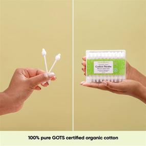 img 2 attached to 👶 Organic Fragrance-Free Baby Cotton Swabs: 3 Packs of 60 ct., Hypoallergenic & Biodegradable, Gentle & Cruelty-Free Swabs for Kids