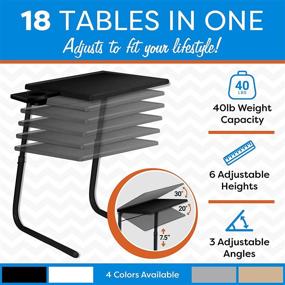 img 3 attached to 🍽️ Table Mate II Folding Tables - Portable TV Tray Table for Eating & Work with Cup Holder - Black: Convenient and Versatile