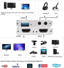 img 2 attached to 🎮 ZasLuke 4K HDMI игровая плата захвата с USB 3.0, выходом HDMI-петли и прямой трансляцией 1080P 60FPS - Идеально для PS4, Nintendo Switch, Xbox One и Xbox 360 (Серебро)