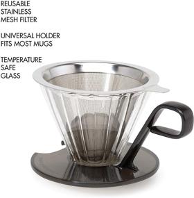 img 2 attached to ☕ Primula PPOCD-6701 1-Cup Stainless Steel Pour Over Coffee Maker - Black, Compact Size 4.8 x 4.8 x 4.8 inches