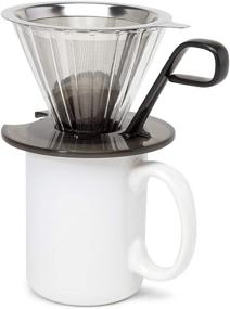 img 3 attached to ☕ Primula PPOCD-6701 1-Cup Stainless Steel Pour Over Coffee Maker - Black, Compact Size 4.8 x 4.8 x 4.8 inches