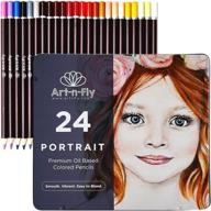 🎨 artistic skin tone colored pencils: 24 oil-based set in tin box logo