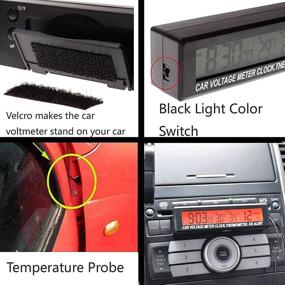 img 2 attached to 🚗 Multifunctional Car Auto Thermometer: Temperature, Voltmeter, and Clock with LCD Digital Display and Cigarette Lighter Charger