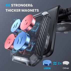 img 3 attached to 📱 Улучшенный магнитный автомобильный держатель для телефонов от 4 до 7 дюймов - LISEN 2021 | Магнит без помех на приборной панели | 6 сильных магнитов | Супер прочный присоска | Регулируемый держатель для телефона в автомобиле | Улучшенная SEO