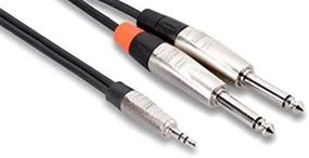 img 1 attached to 🎧 Hosa HMP-006Y REAN 3.5mm TRS to Dual 1/4 inch TS Pro Stereo Breakout Cable - 6ft Length, Enhanced Signal Clarity, Oxygen-Free Copper