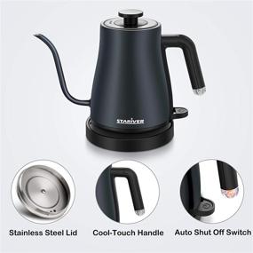 img 1 attached to ☕ Stariver Electric Gooseneck Kettle, 1.2L Stainless Steel Water Kettle for Coffee &amp; Tea, Fast Heating with Auto-Shut Off and Boil-Dry Protection, Dark Blue