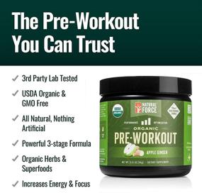 img 1 attached to 🍏 Natural Force Organic Pre Workout Powder – Apple Ginger Flavor | Gluten Free, Non-GMO Superfood Formula with Adaptogens | Best All Natural and Organic Pre-Workout Supplement | 3-Stage Power Blend | 3.31 Ounce