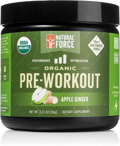 img 4 attached to 🍏 Natural Force Organic Pre Workout Powder – Apple Ginger Flavor | Gluten Free, Non-GMO Superfood Formula with Adaptogens | Best All Natural and Organic Pre-Workout Supplement | 3-Stage Power Blend | 3.31 Ounce