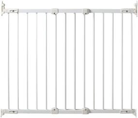 img 4 attached to 🔒 KidCo Angle Mount Metal Safeway Gate: Adjustable White (Metal) Baby & Pet Gate, Top of Stairs, Hinge & Latch Side, Hardware Mounted