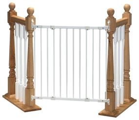 img 3 attached to 🔒 KidCo Angle Mount Metal Safeway Gate: Adjustable White (Metal) Baby & Pet Gate, Top of Stairs, Hinge & Latch Side, Hardware Mounted