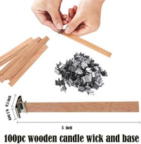 img 2 attached to Premium 100Pcs Wooden Candle Wicks & Iron Stand Cores Set - Smokeless, DIY Candle Making Supplies (5.1 X 0.5 Inch)