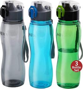 img 4 attached to 🚴 MILTON Kids Water Bottle 3 Pack: 25 Oz Sports Bottle for Men, Women, Kid - Wide Mouth with Strap Carry Handle for Bike Gym Running Cycling (Rock Set) - Multi Color Triton Design