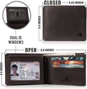 img 2 attached to 👔 CALFART Leather Bifold Wallets with Windows: The Stylish Men's Accessory for Wallets, Card Cases & Money Organizers