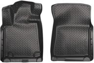 🚗 husky liners 35571: коврики для пола передние салона toyota sequoia & tundra crewmax/double cab (2010-2019) - классический стиль, черные. логотип