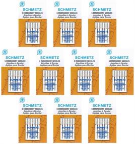 img 2 attached to 🧵 Schmetz Embroidery Sewing Machine Needles - Size 90/14 - Pack of 10 Cards: Top-Quality Needle Set for Precise Embroidery Work